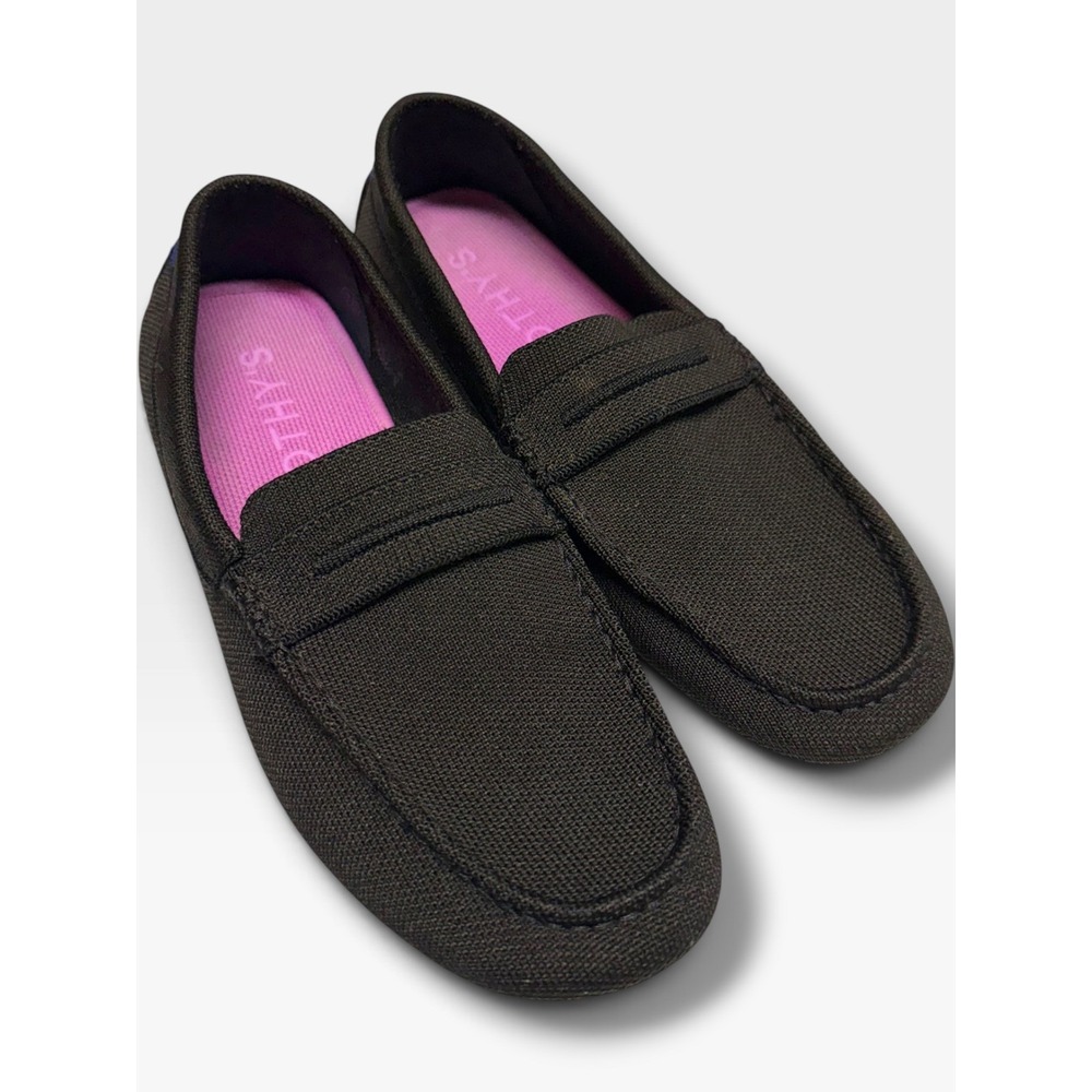 Rothy's The Daily Driver Black Knit Penny Loafers Women's Size 10 Washable